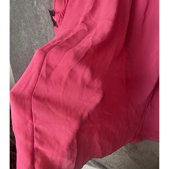 Hot Pink Black Cosmopolitan Babydoll Top Lingerie Camisole Romantic Coquette‎ L - Picture 12 of 12